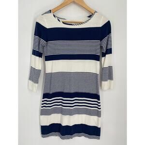 LILLY PULITZER Cassie Skipper Dress Knit Mini Striped Navy White XS Nautical